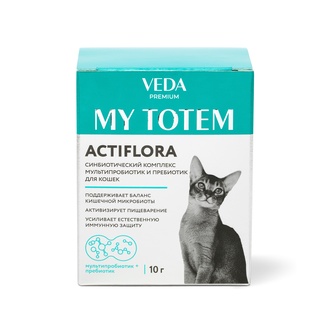 Порошок для кошек VEDA My Totem Actiflora синбиотический комплекс (1 г/10 саше)