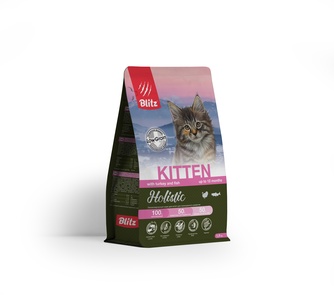 Корм сухой для котят, беременных и кормящих кошек BLITZ Holistic Kitten с индейкой и рыбой (1,5 кг)