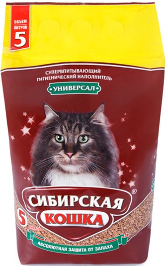 Наполнитель впитывающий диатомитовый для кошек СИБИРСКАЯ КОШКА Универсал (5 л)
