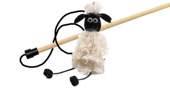 Игрушка для кошек GOSI Дразнилка-удочка Барашек Пашка кучерявый (45 см)