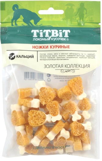 Лакомство для собак TITBIT Золотая коллекция ножки куриные (55 г)