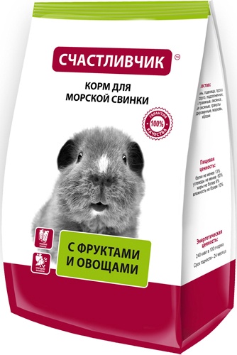 Корм сухой для морских свинок СЧАСТЛИВЧИК с фруктами и овощами (300 г)