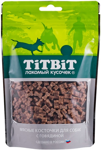 Лакомство для собак мелких пород TITBIT Лакомый кусочек Косточки говядиной (145 г)