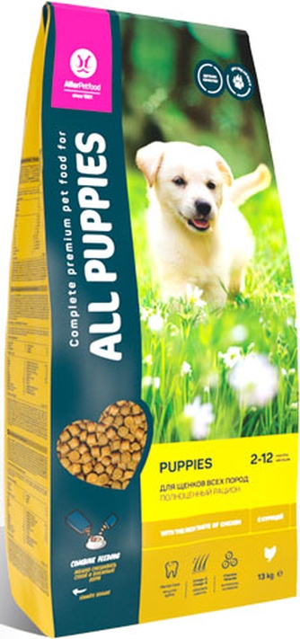 Корм сухой для щенков всех пород ALL PUPIES курица (13 кг)