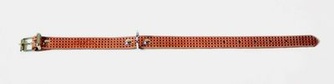 Ошейник кожаный для собак АРКОН однослойный коньячный    (26-34 см/16 мм)