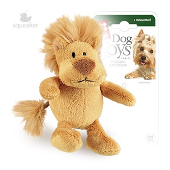 Игрушка для собак GIGWI Dog Toys Лев с пищалкой,  (10 см)