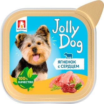 Корм влажный для собак ЗООГУРМАН Jolly Dog ягненок с сердцем (100 г)