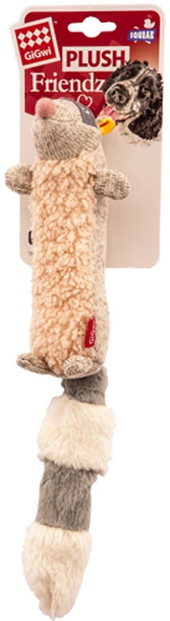 Игрушка для собак GIGWI Plush Friendz Белка с большой пищалкой, серый (17см)