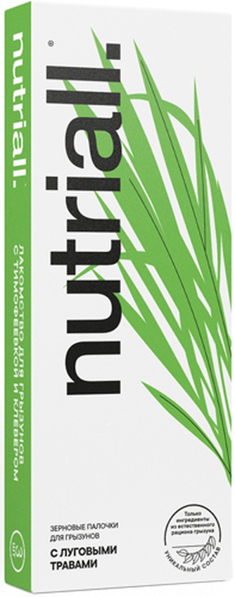 Лакомство для грызунов NUTRIALL палочки с луговыми травами (90 г/2 шт)