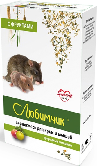 Корм сухой для крыс и мышей ЛЮБИМЧИК Зерносмесь с фруктами (400 г)