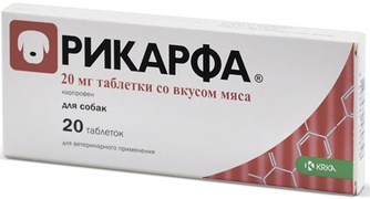 Таблетки для собак KRKA Рикарфа 20 мг со вкусом мяса (20 таб)