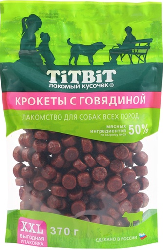 Лакомство для собак мелких пород TITBIT Крокеты с говядиной (370 г)