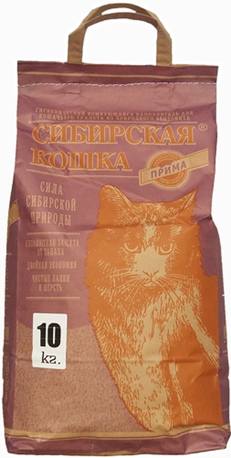 Наполнитель комкующийся бентонитовый для кошек СИБИРСКАЯ КОШКА Прима (10 л)