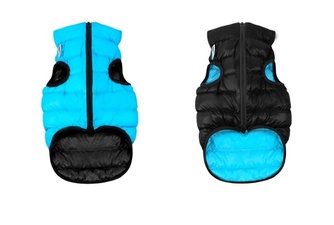 Куртка двухсторонняя для собак миниатюрных пород AIRYVEST черно-голубая (XS/22 см)