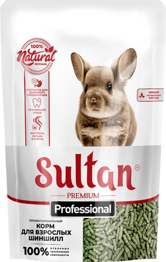 Корм сухой для взрослых шиншилл SULTAN Premium Professional (1 кг)