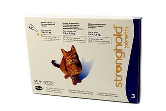 Капли для кошек 2,6-7,5 кг ZOETIS Стронгхолд 6% при паразитарных болезнях (0,75 мл/3 пипетки)