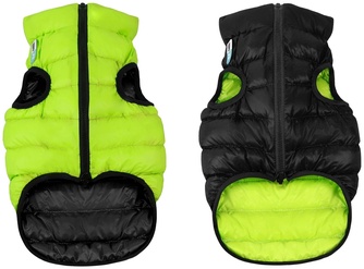 Куртка двухсторонняя для собак крупных пород AIRYVEST салатово-черная (L/65 см)