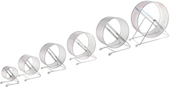 Игрушка для грызунов ДАРЭЛЛ Колесо с подставкой металл сетка (25 см)