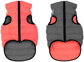 Куртка двухсторонняя для собак крупных пород AIRYVEST кораллово-серая (L/65 см)
