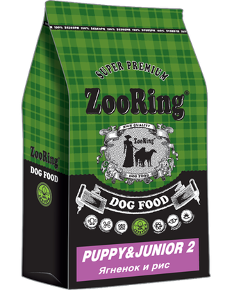 Корм сухой для щенков и юниоров ZOORING Puppy & Junior 2 ягненок и рис (10 кг)
