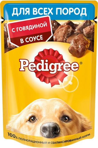 Корм влажный для собак всех пород PEDIGREE с говядиной в соусе (85 г)