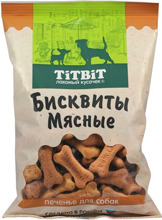 Лакомство для собак TITBIT Лакомый кусочек Бисквиты мясные (500г)