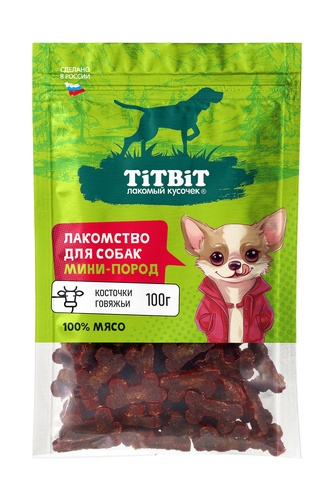 Лакомство для собак мелких пород TITBIT Лакомый кусочек Косточки говядина (100 г)