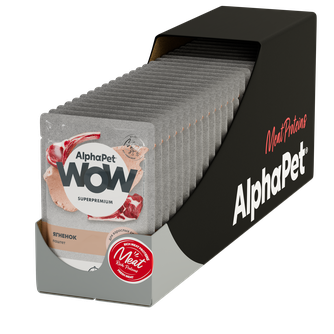 Корм влажный для взрослых собак ALPHAPET WOW паштет ягненок (85 г)