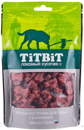 Лакомство для собак мелких пород TITBIT Лакомый кусочек Мясные косточки с бараниной (145 г)