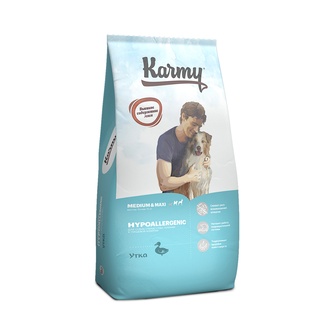 Корм сухой для собак средних и крупных пород KARMY Hypoallergenic Medium & Maxi склонных к пищевой аллергии с уткой (14 кг)