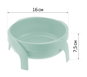 Миска для животных IDEA Рибон, цвет морская волна (0,75 л)