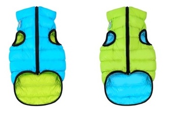 Куртка двухсторонняя для собак средних пород AIRYVEST салатово-голубая (M/47 см)