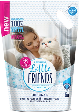 Наполнитель впитывающий силикагелевый для кошек PREMIUM LITTLE FRIENDS Original оригинальный (5 л)