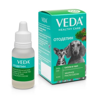 Капли для кошек и собак VEDA Отодепин для гигиенической обработки ушей (10 мл)