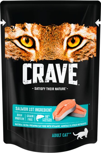 Корм влажный для взрослых кошки CRAVE Adult Cat с лососем (70 г)