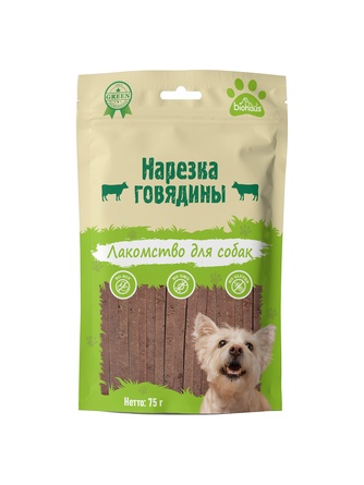 Лакомство для собак BIOHAUS Нарезка говядины (75 г)