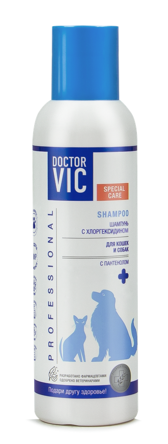 Шампунь для кошек и собак DOCTOR VIC с хлоргексидином (150 мл)