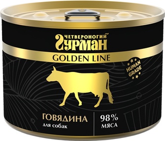 Корм влажный для собак ЧЕТВЕРОНОГИЙ ГУРМАН Golden Line говядина (525 г)