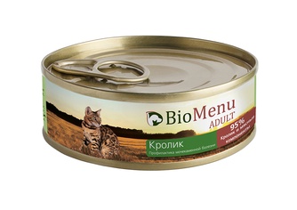 Корм влажный для кошек BIOMENU ADULT паштет с кроликом (100 г)
