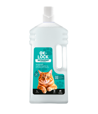 Наполнитель для кошек OK-LOCK Антизапах аромат свежести жидкий (1 л)