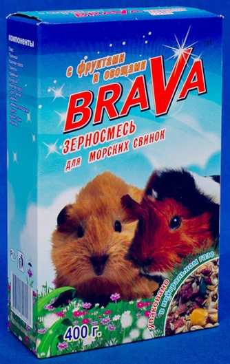 Корм для морских свинок BRAVA Фрукты+овощи (0,4 кг)