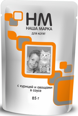 Корм влажный для котят НАША МАРКА с курицей и овощами в соусе (85 г)
