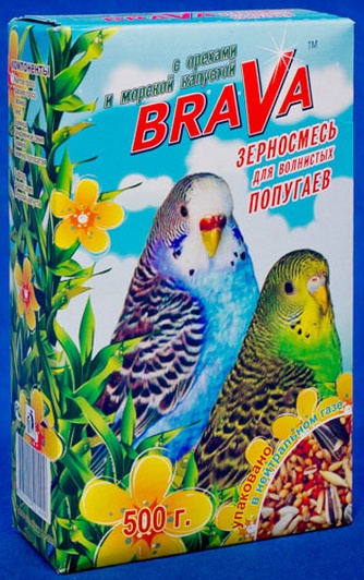 Корм для волнистых попугаев BRAVA Орех+морская капуста (500 г)