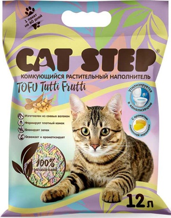Наполнитель комкующийся соевый для кошек CAT STEP Tofu Tutti Frutti (12 л)