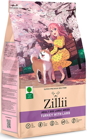 Корм сухой для взрослых собак крупных пород ZILLI Adult Dog Large Breed с индейкой и ягненком (3 кг)