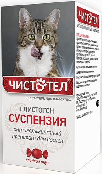 Суспензия для кошек ЧИСТОТЕЛ Глистогон сладкий вкус (5 мл)