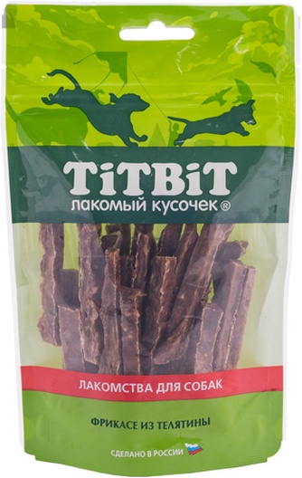 Лакомство для собак мелких пород TITBIT Лакомый кусочек Золотая коллекция Фрикасе телятина (70 г)