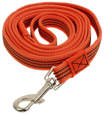 Поводок капроновый для собак ЗООНИК с латексной нитью, оранжевый (2 м*20 мм)