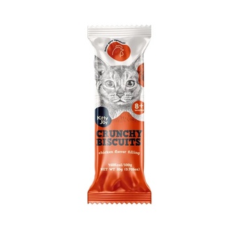 Лакомство для кошек KITTY JOY Хрустящие подушечки с начинкой со вкусом курицы (20 г)