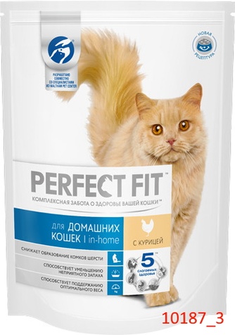 Корм сухой для домашних кошек PERFECT FIT Курица (0,19 кг)